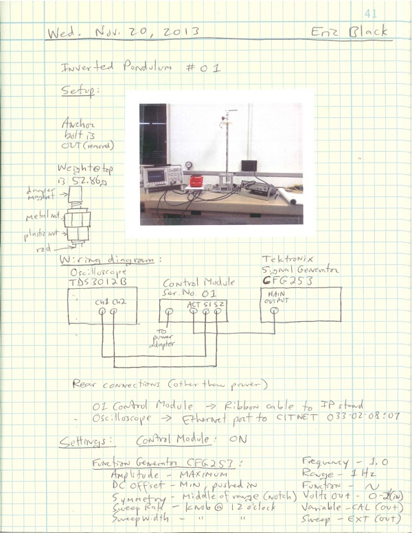 Lab notebook scanned page 1